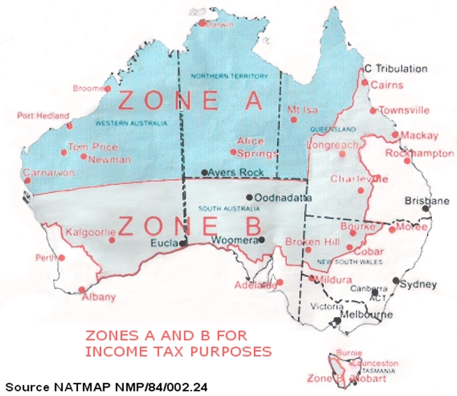 Zones A and B for income tax purposes